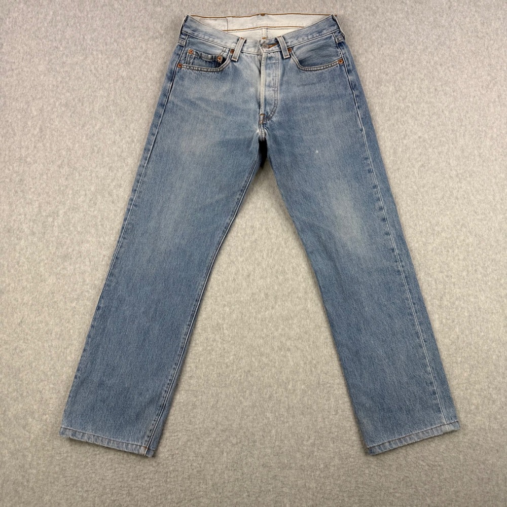 Vintage Levis Jeans Mens Fits 29x27 Blue 501 Button Fly Faded Y2K 08 Denim